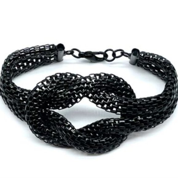 Nordstrom Knotted Chain Bracelet Silver/Chrome ONE SIZE NWOT - Picture 2 of 14